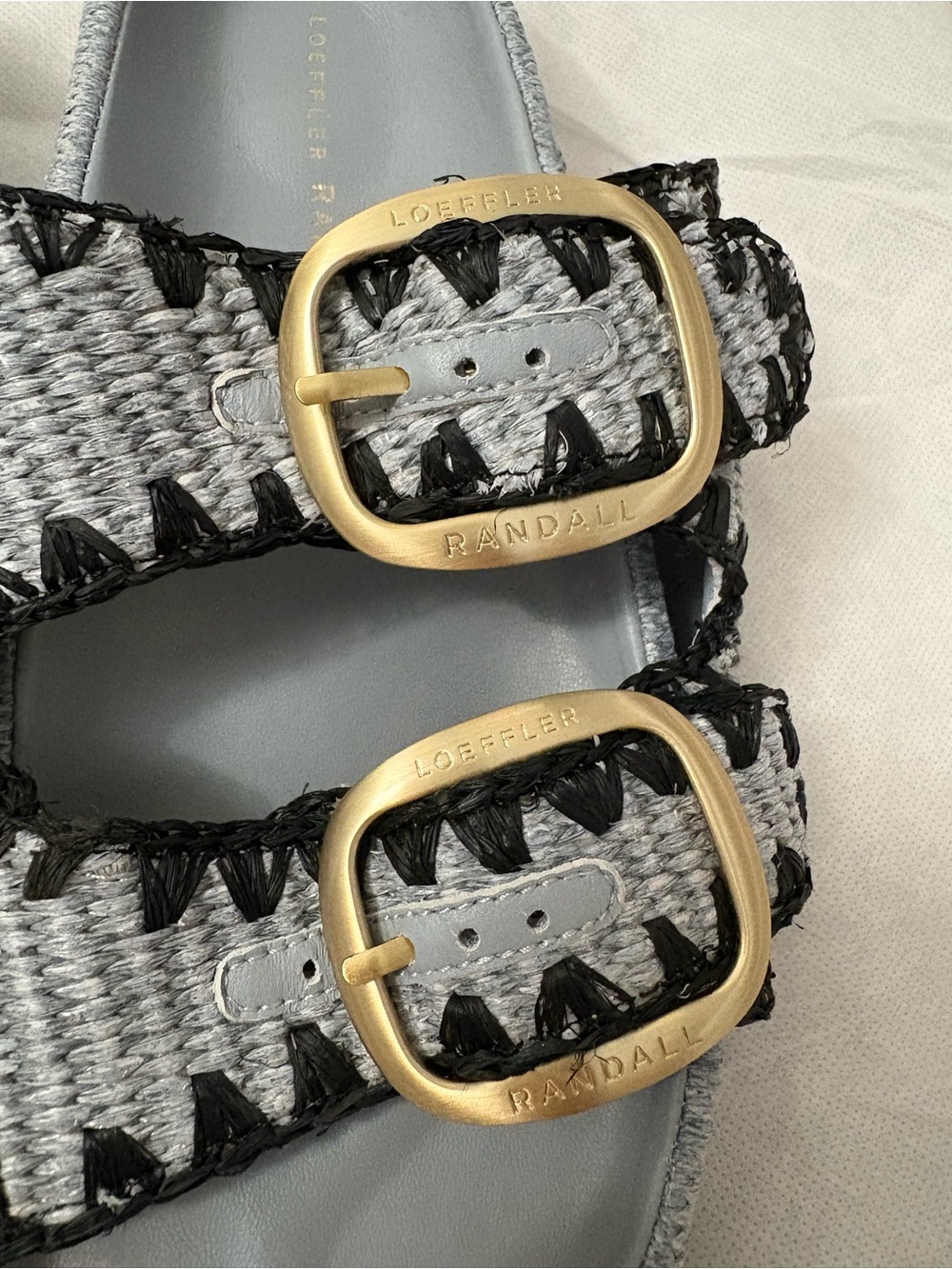 Loeffler Randall women's Gold-Buckle blue Woven
Slide Sandals - Picture 10 of 10
